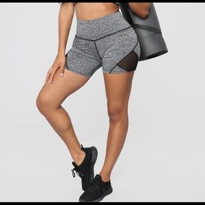 Fashion Nova I’ll Keep Going Active Shorts Charcoal